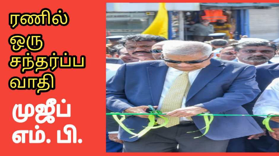 ரணில் விக்கிரமசிங்கவை சந்தர்ப்பவாதி என்று முஜீப் குற்றம் சாட்டியுள்ளார்