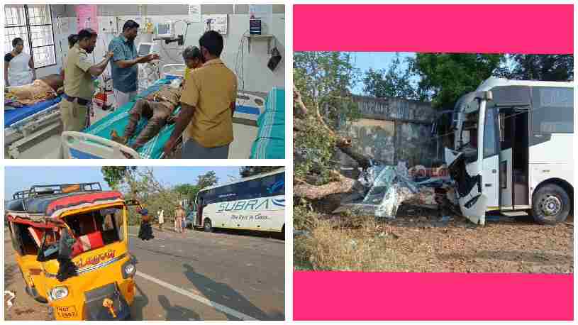 ராஜபாளையம் அருகே நிகழ்ந்த சாலை விபத்தில் ஆட்டோ ஓட்டுனர் உயிருக்கு ஆபத்தான நிலையில் சிகிச்சை.