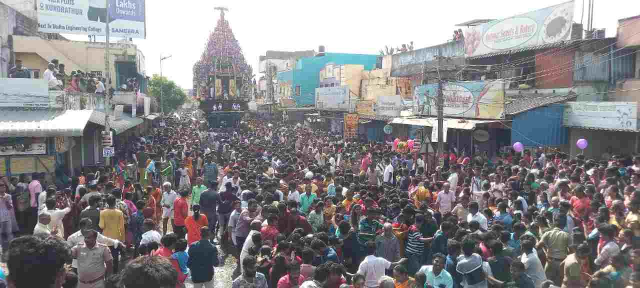 குன்றத்தூர் திருநாகேஸ்வரர் கோவிலின் பிரம்மோற்சவ விழாவை முன்னிட்டு தேர் திருவிழா கோலாகலம்.