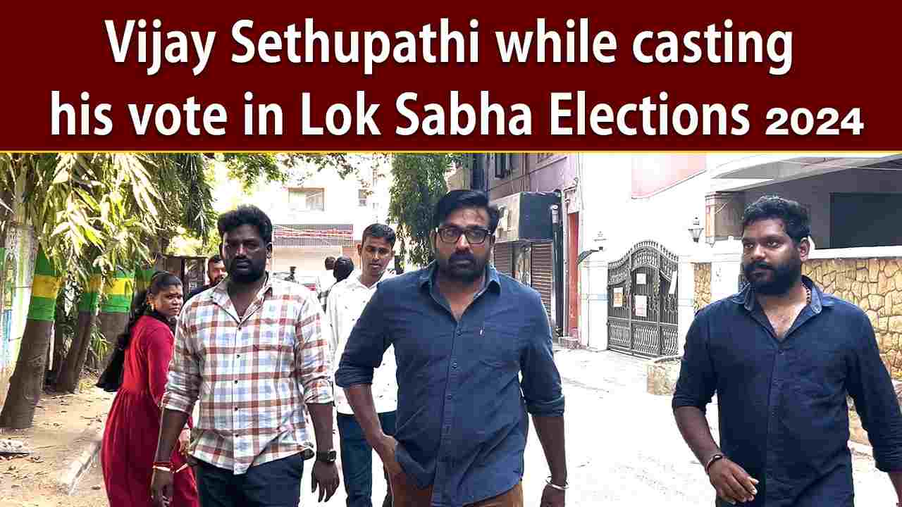 Makkal Selvan Vijay Sethupathi while casting his vote in Lok Sabha Elections 2024