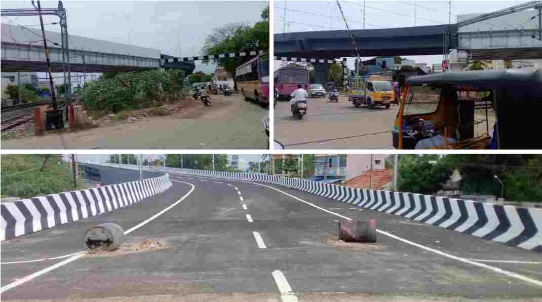 திறப்பு விழாவிற்காக காத்திருக்கும் ராமநாதபுரம்- கீழக்கரை ரெயில்வே மேம்பாலம்.