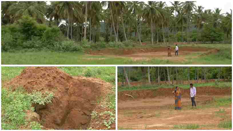 பட்டா நிலத்தில் அனுமதி பெறாமல் மண் செம்மண் கிராவலை திருட்டுத்தனமாக இரவில் அள்ளி விற்பனை.