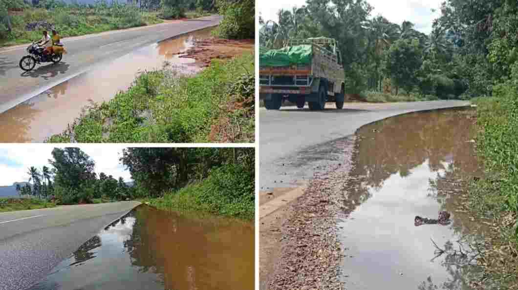 உத்தமபாளையம் அருகே கூட்டு குடிநீர் திட்ட குழாய் ஏற்பட்ட உடைப்பால் தண்ணீர் வீணாகி  வழிந்தோடும் அவல நிலை.