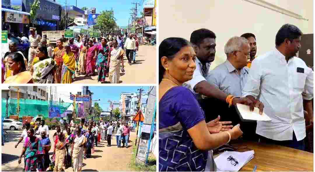 தொற்று நோய்களுக்கு உள்ளாக்கிவரும் மன்னார்குடி நகராட்சி நிர்வாகத்தை கண்டித்து பல்வேறு பொதுநல அமைப்புகள் சார்பில் அமைதி பேரணி.