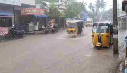 திருவாரூர் மாவட்டத்தில் தொடர்ந்து கன மழை பெய்து வருகிறது.